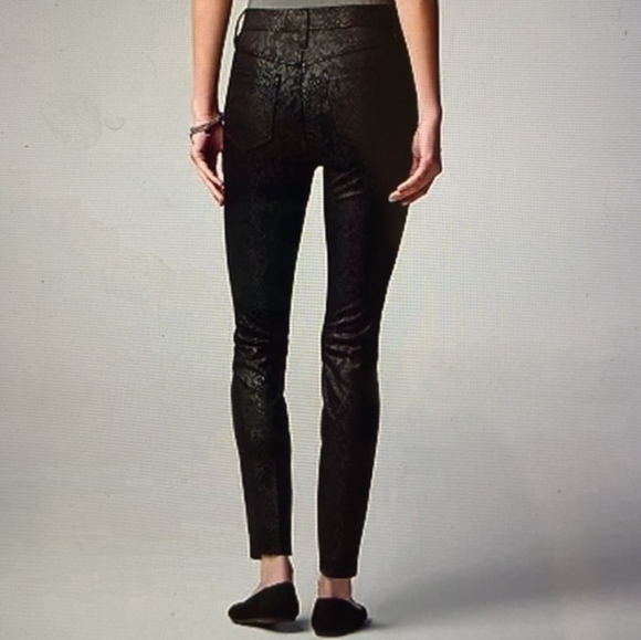 Simply Vera Vera Wang Skinny High Rise Snake Print Jeans Black Medium - Picture 3 of 12